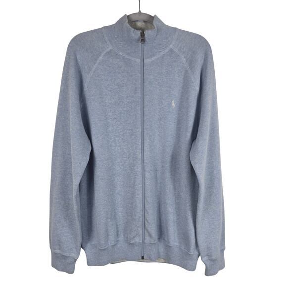 Polo Ralph Lauren Blue Lable Light Blue Full Zip Men's Tight Knit Jacket M